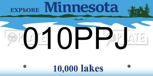 010PPJ Minnesota License Plate