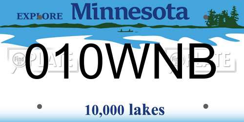 010WNB Minnesota License Plate