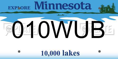 010WUB Minnesota License Plate