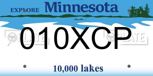 010XCP Minnesota License Plate