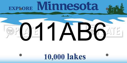 011AB6 Minnesota License Plate