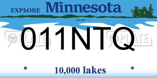 011NTQ Minnesota License Plate