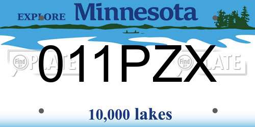 011PZX Minnesota License Plate