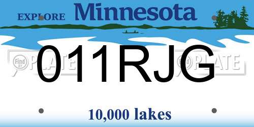 011RJG Minnesota License Plate