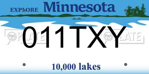 011TXY Minnesota License Plate