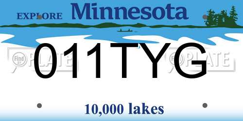 011TYG Minnesota License Plate
