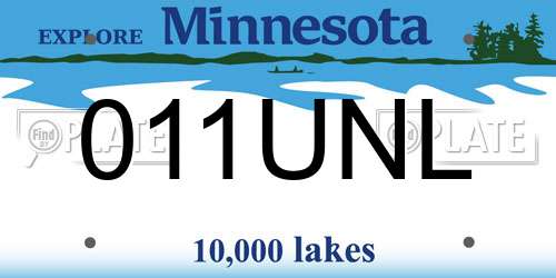 011UNL Minnesota License Plate