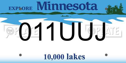 011UUJ Minnesota License Plate