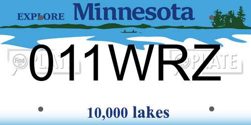 011WRZ Minnesota License Plate