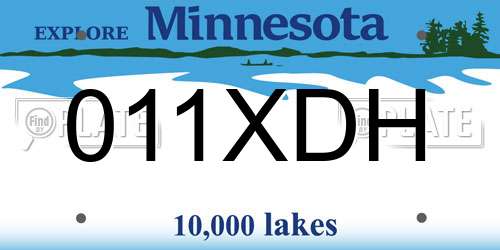 011XDH Minnesota License Plate