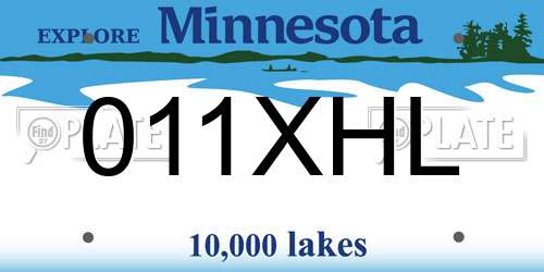 011XHL Minnesota License Plate