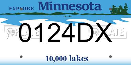 0124DX Minnesota License Plate