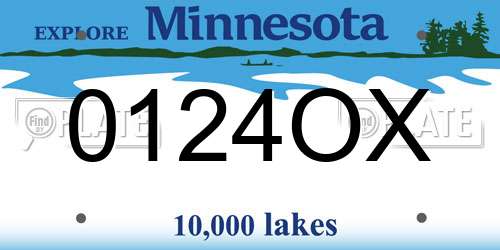 0124OX Minnesota License Plate