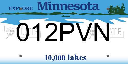 012PVN Minnesota License Plate