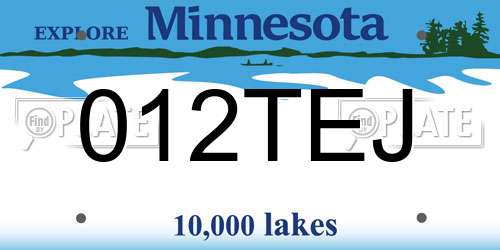 012TEJ Minnesota License Plate