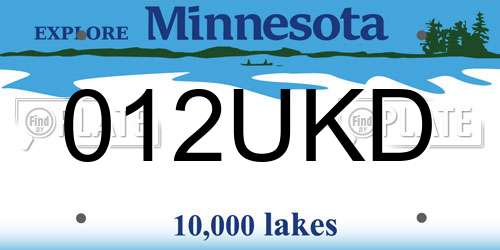 012UKD Minnesota License Plate