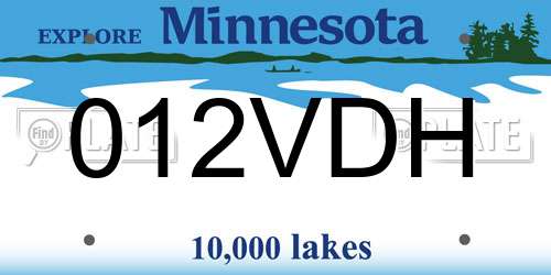 012VDH Minnesota License Plate
