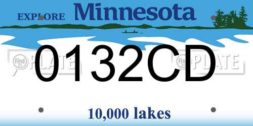 0132CD Minnesota License Plate