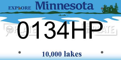 0134HP Minnesota License Plate