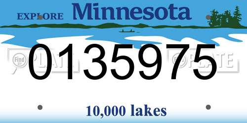 0135975 Minnesota License Plate
