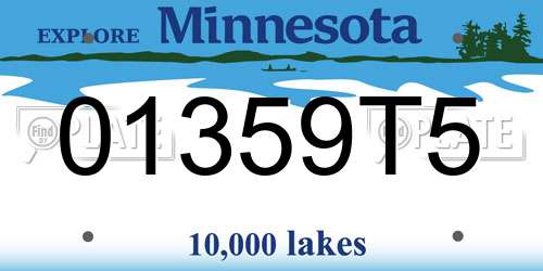 01359T5 Minnesota License Plate