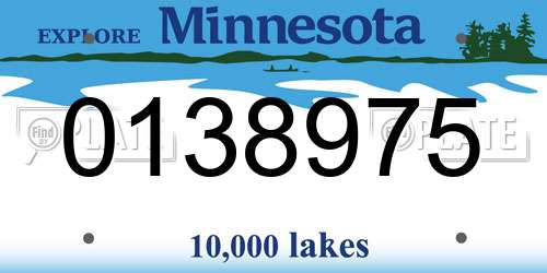 0138975 Minnesota License Plate