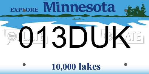 013DUK Minnesota License Plate
