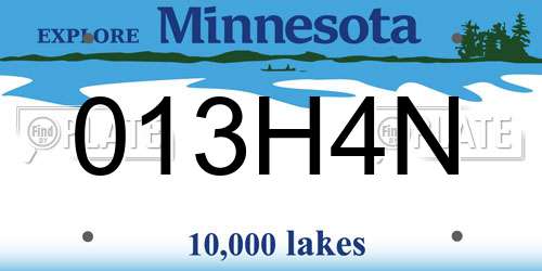 013H4N Minnesota License Plate