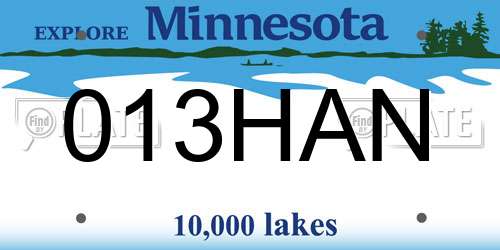 013HAN Minnesota License Plate