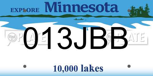 013JBB Minnesota License Plate