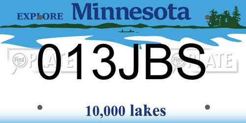 013JBS Minnesota License Plate