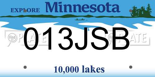 013JSB Minnesota License Plate