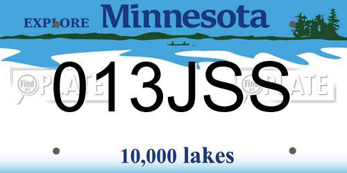 013JSS Minnesota License Plate