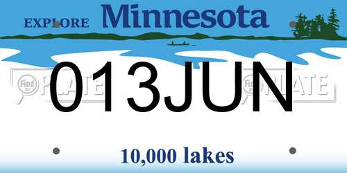 013JUN Minnesota License Plate