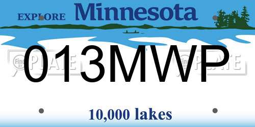 013MWP Minnesota License Plate