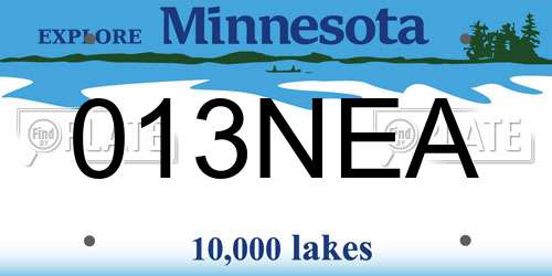 013NEA Minnesota License Plate