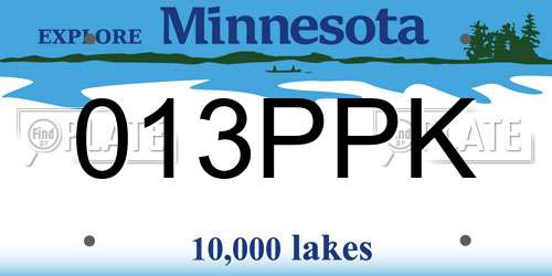 013PPK Minnesota License Plate