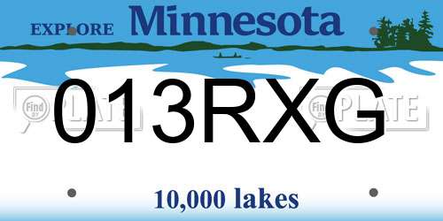 013RXG Minnesota License Plate