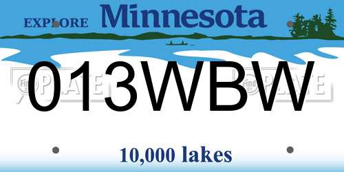 013WBW Minnesota License Plate
