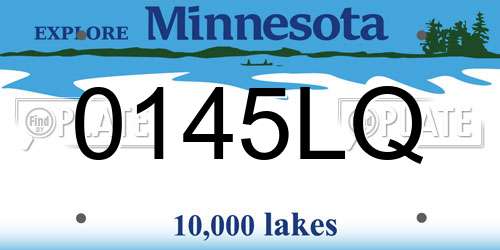 0145LQ Minnesota License Plate