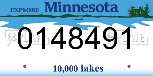 0148491 Minnesota License Plate