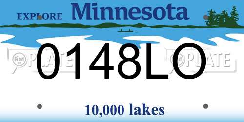 0148LO Minnesota License Plate