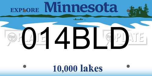 014BLD Minnesota License Plate