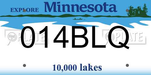 014BLQ Minnesota License Plate