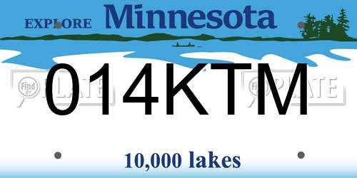 014KTM Minnesota License Plate