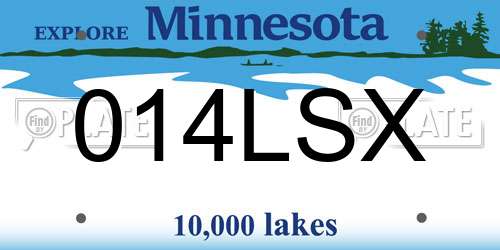 014LSX Minnesota License Plate