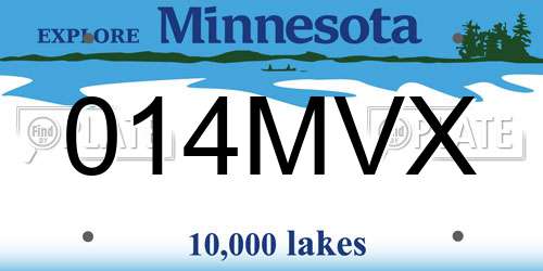 014MVX Minnesota License Plate