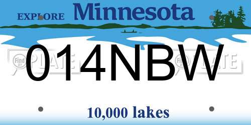 014NBW Minnesota License Plate