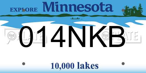 014NKB Minnesota License Plate
