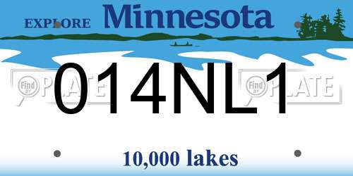 014NL1 Minnesota License Plate